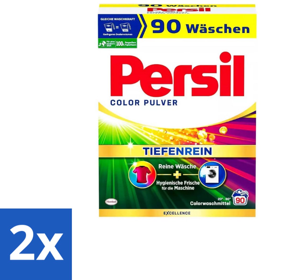 Persil – Waspoeder – Universal Witte Was - 90 Wasbeurten - Voordeelverpakking - 2 stuks