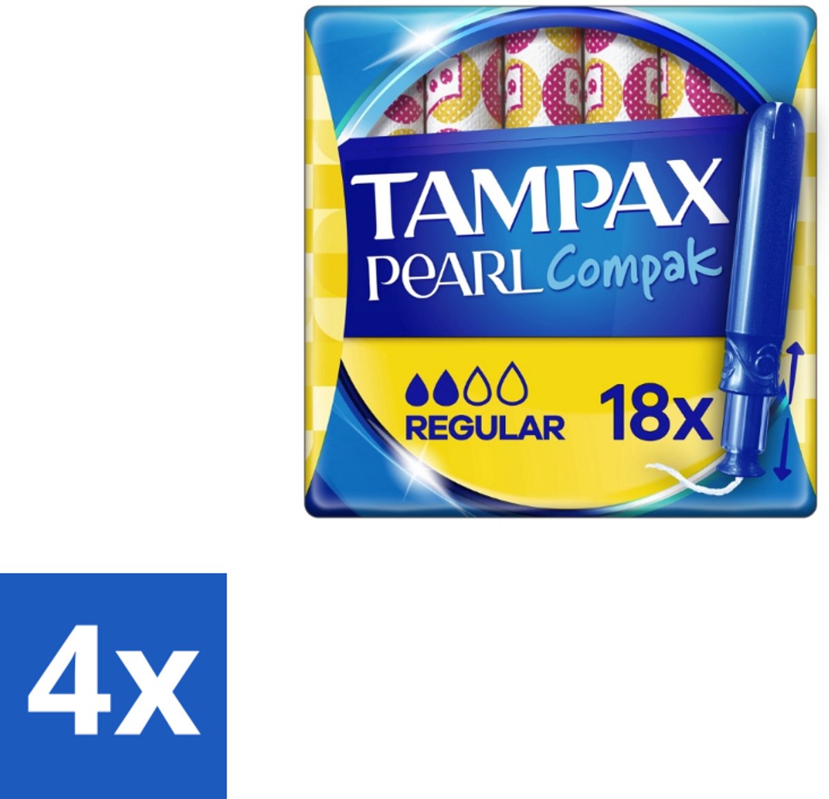 Tampax Pearl Compak – Tampons – Regular - Voordeelverpakking - 4 stuks