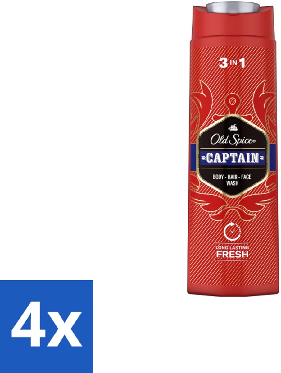 Old Spice – Douchegel – Captain – 400 ml - Voordeelverpakking - 4 stuks