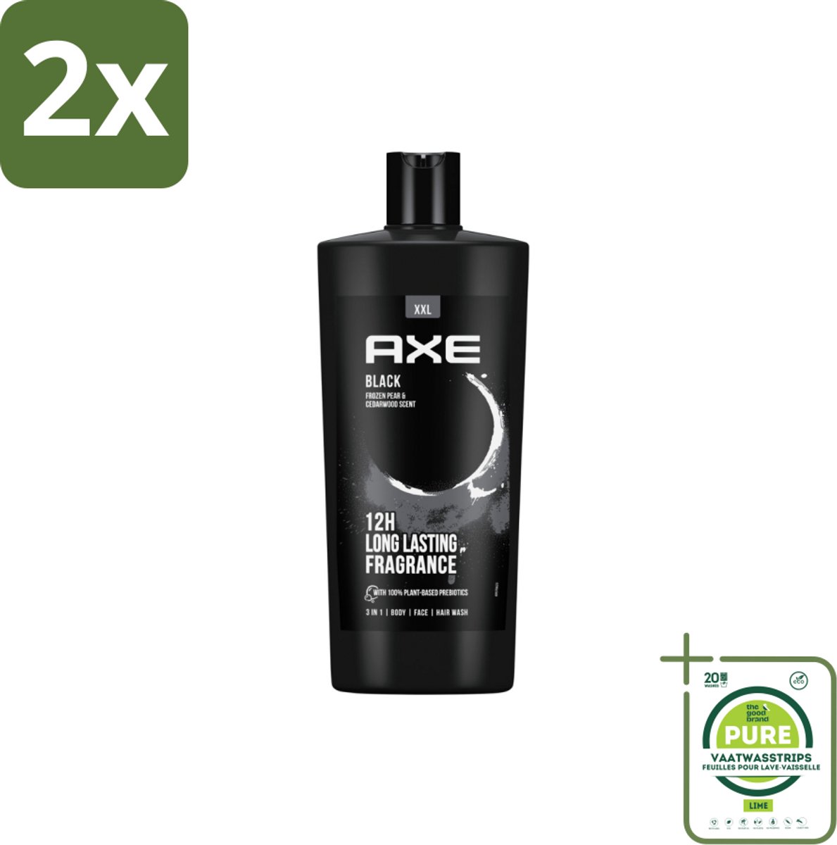 AXE – Douchegel – Black – 700 ml - Voordeelverpakking - 2 stuks - Douchegel - Douchegel mannen