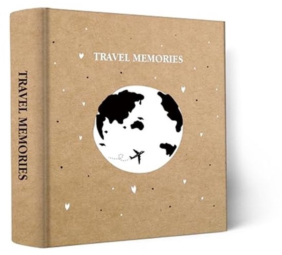 Fotoalbum voor 200 foto's - 4x6 inch met schrijfruimte - Kraft papier met wereldkaart ontwerp - Ideaal voor reizen