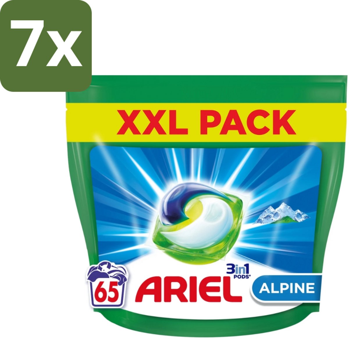 Ariel – Pods 3in1 – Alpine – 1319 g – 65 wasbeurten - Bulkverpakking - 7 stuks