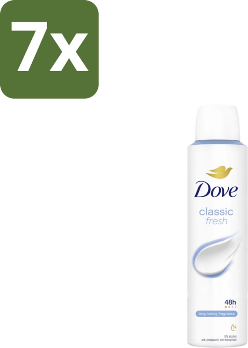 Dove – Deodorant Spray – Classic Fresh – 200 ml - Bulkverpakking - 7 stuks