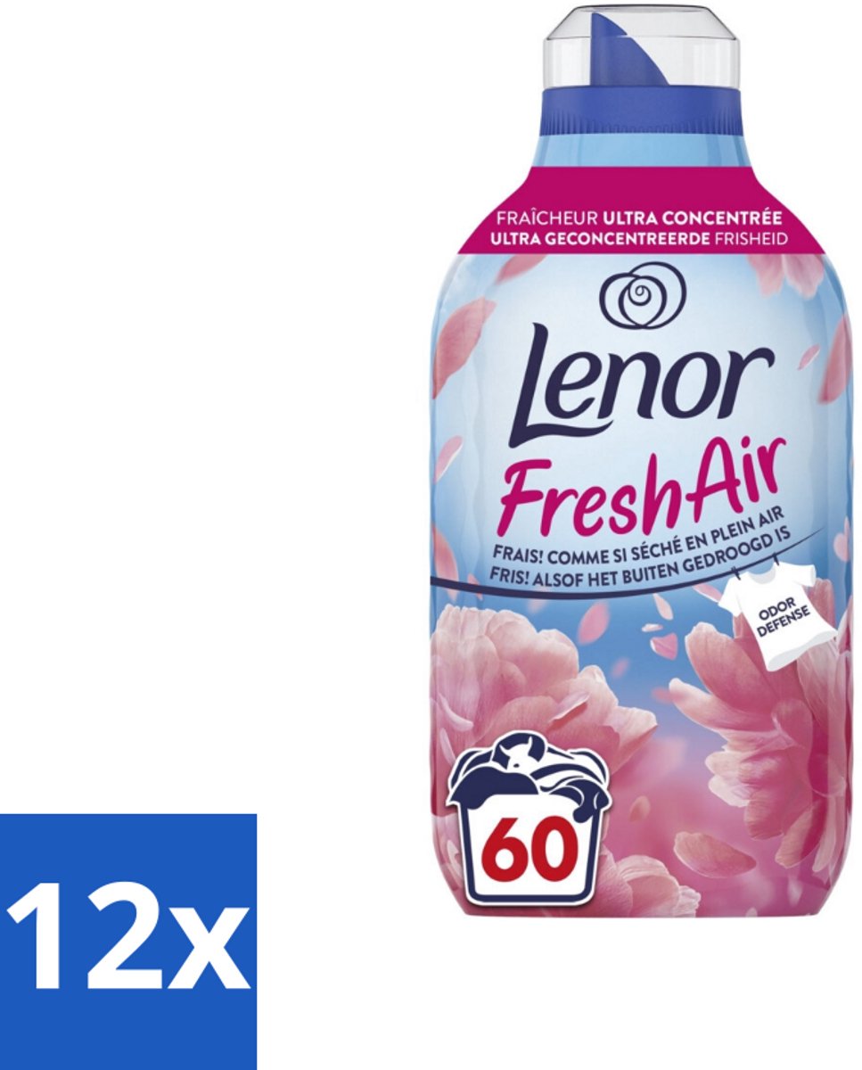 Lenor – Wasverzachter – Bloesem – 60 Wasbeurten – 840 ml - Voordeelverpakking - 12 stuks