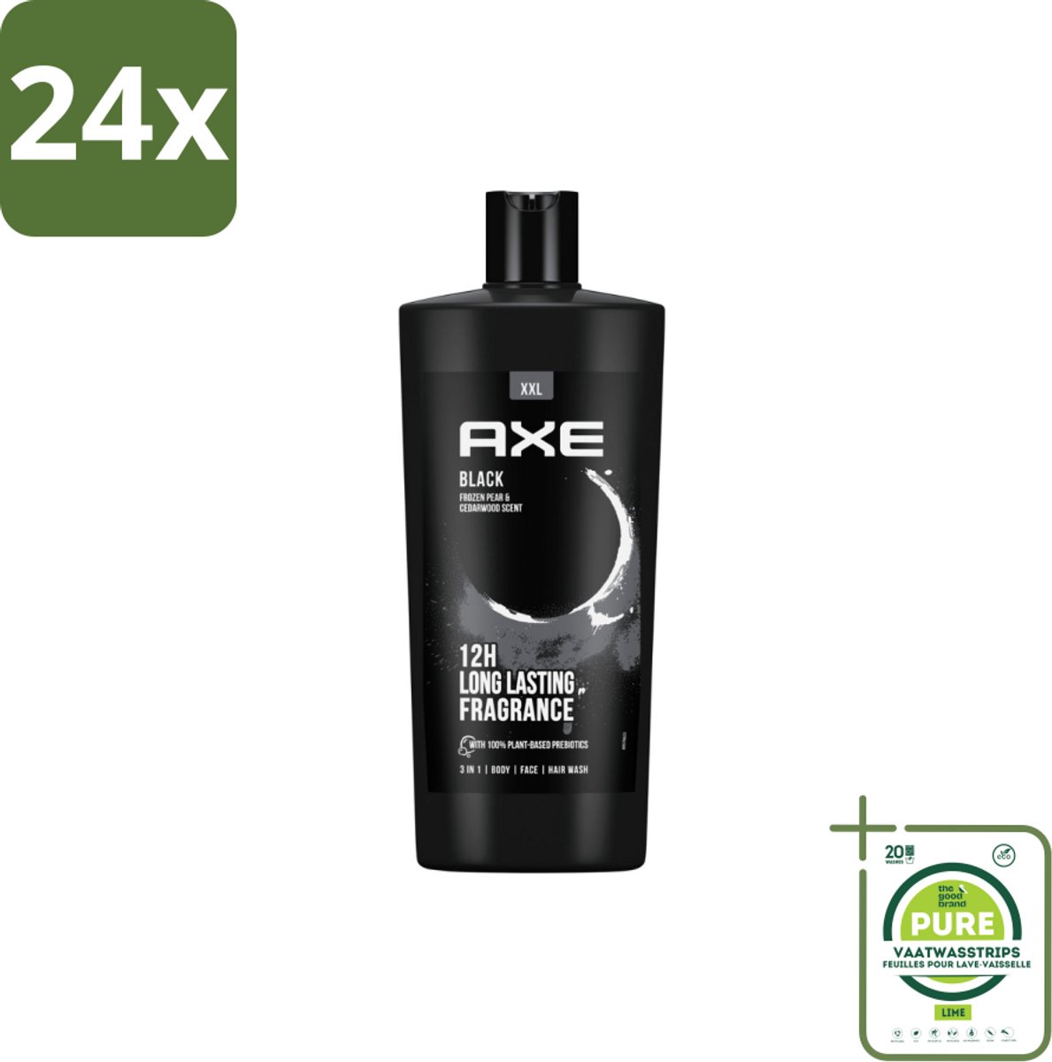 AXE – Douchegel – Black – 700 ml - Voordeelverpakking - 24 stuks - Douchegel - Douchegel mannen