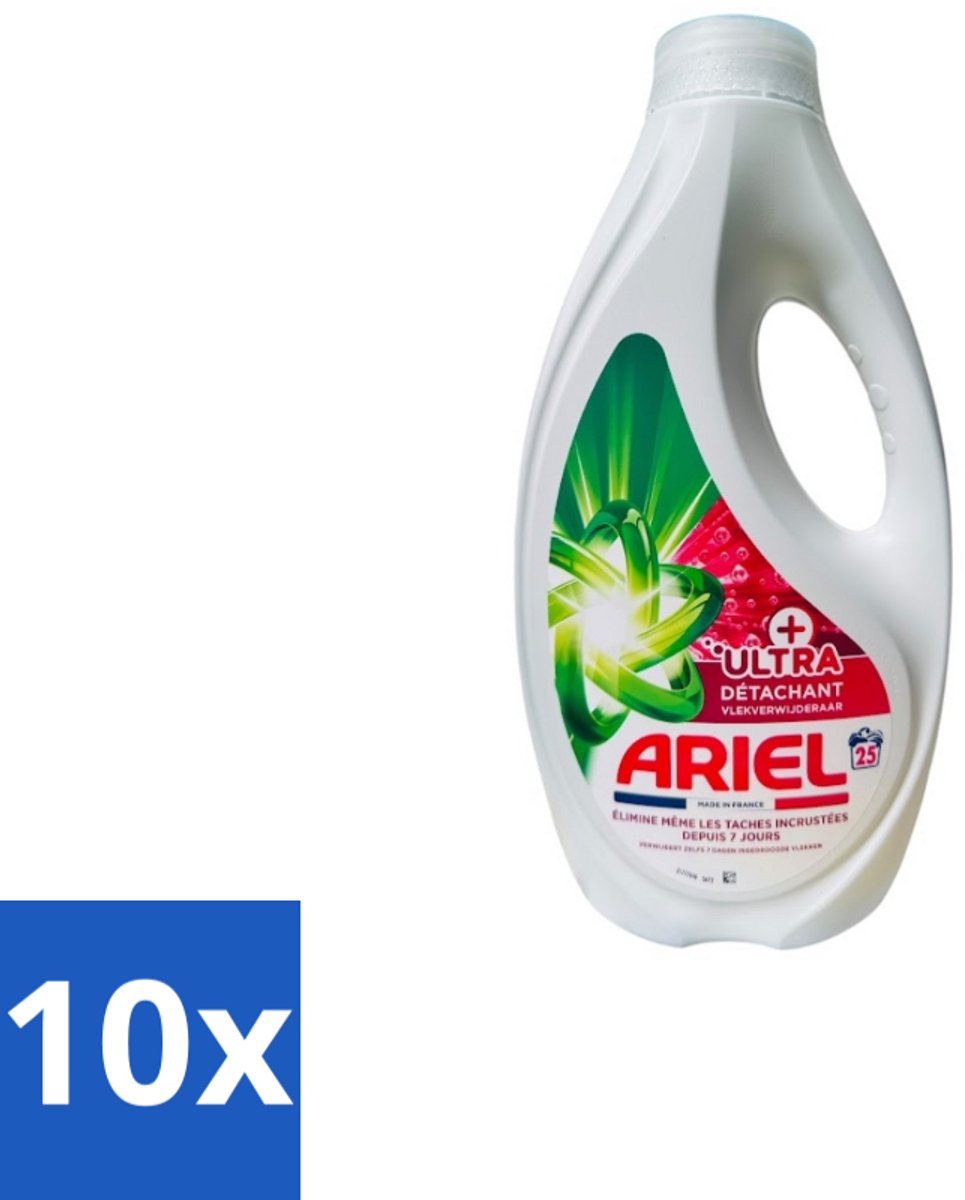 Ariel – Vloeibaar Wasmiddel – Ultra Vlekverwijderaar – 1125 ml – 25 wasbeurten - Bulkverpakking - 10 stuks