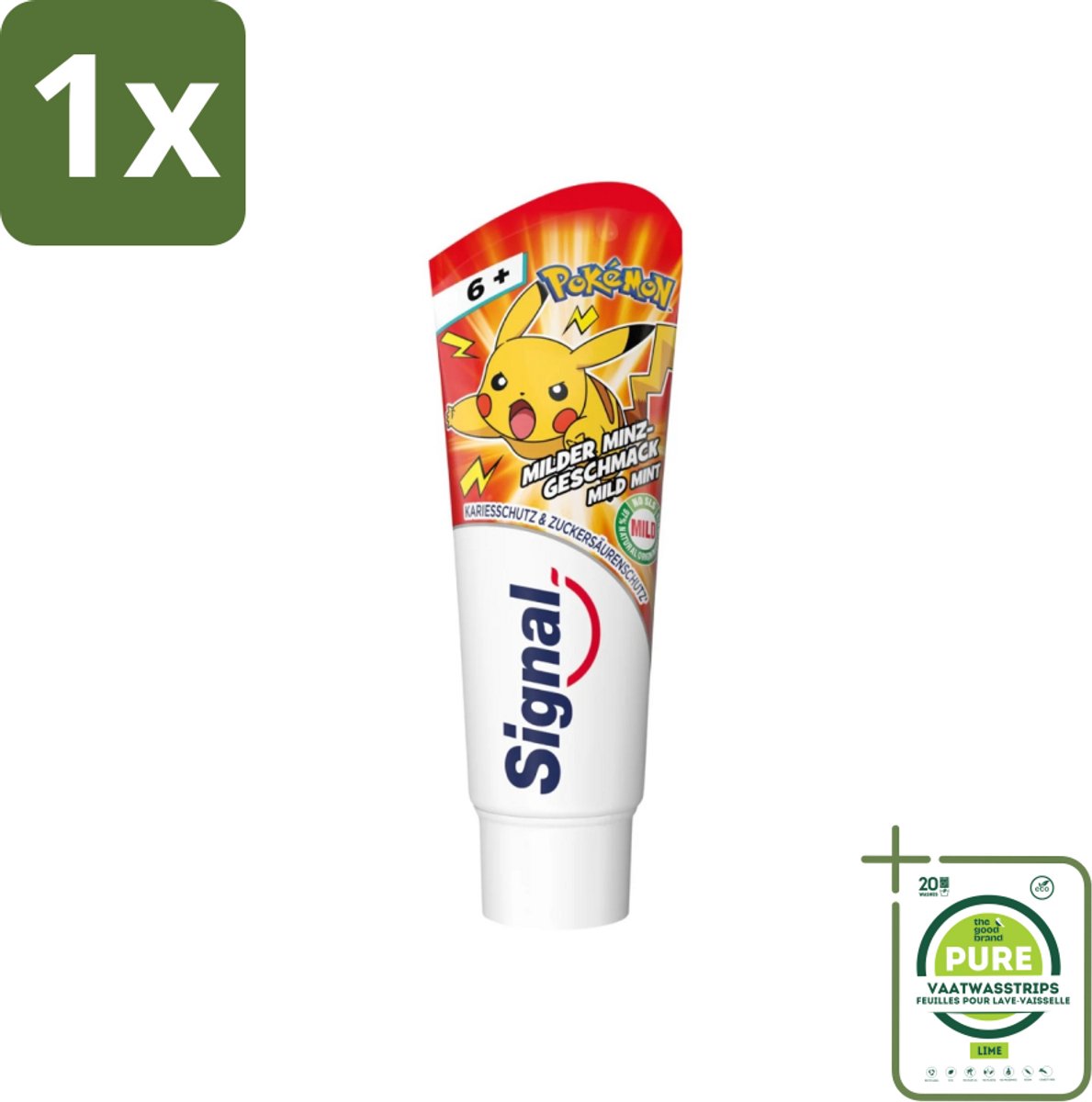 1 x Signal - Pokémon - Tandpasta - Milde Munt Smaak - Anti-Tandsteen - Kinder 6+ Jaar - 75 ml - Tandpasta Voor Kinderen - Pokémon Tandpasta - Anti-tandsteen Tandpasta - Fluoride Tandpasta - Milde Muntsmaak Tandpasta
