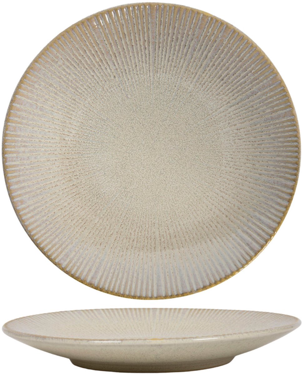 Cookinglife Dinerborden Coastal Lines Ocean Beige ø 27 cm - 6 Stuks