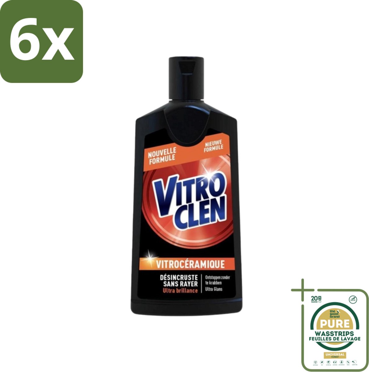 Vitroclen - Kookplaatreiniger - Keramisch & Inductie - Ultra Glans - 310 ml - Voordeelverpakking - 6 stuks - Inductie kookplaat - Ultra glans