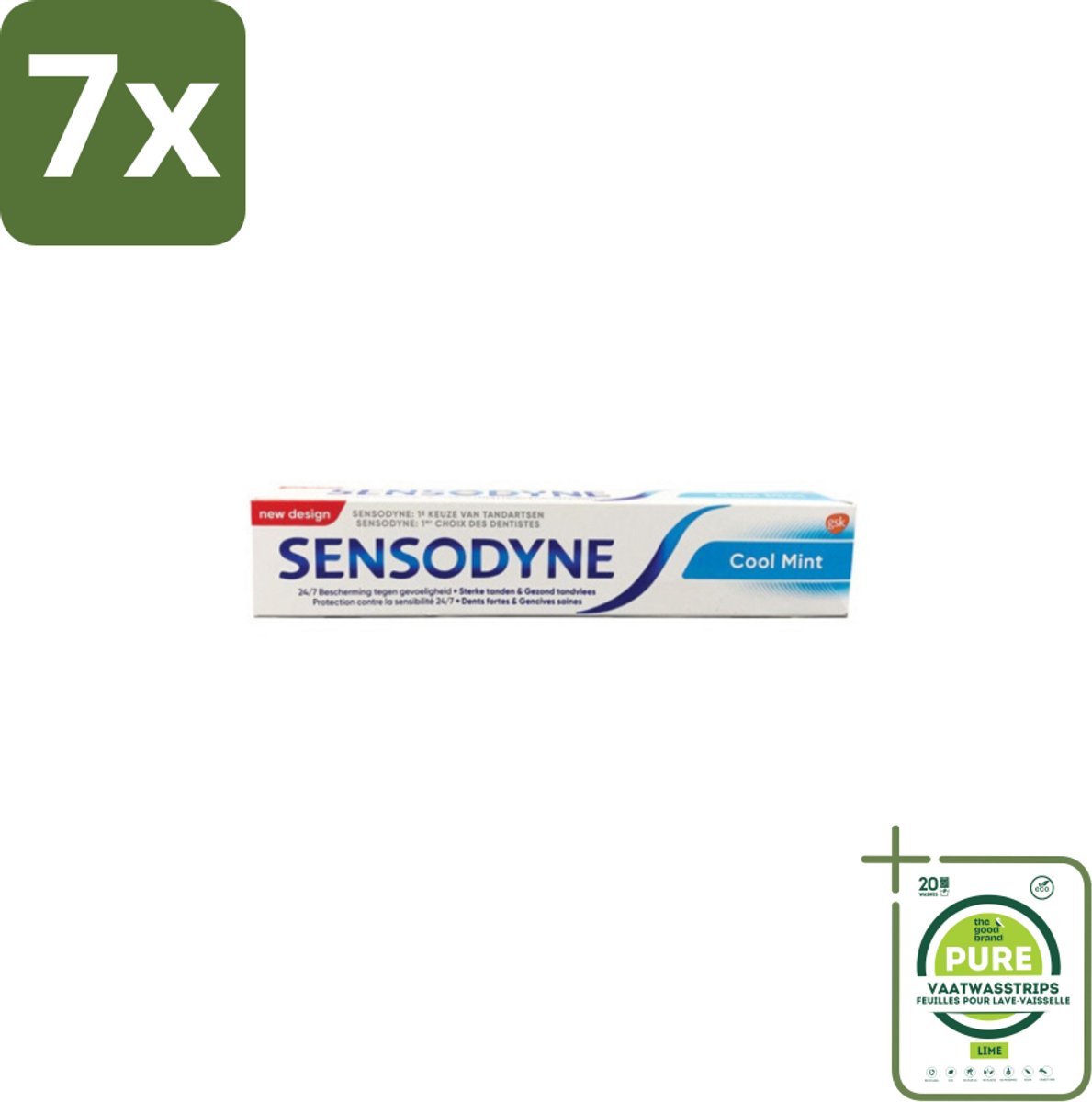7 x Sensodyne - Tandpasta - Cool Mint - Gevoelige Tanden - 75 ml - Grootverpakking - Tandgevoeligheid - Tandpasta - Sensodyne - Cool Mint - Gevoelige Tanden