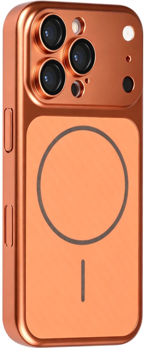 TUNIQ Backcover hoesje voor Apple iPhone 16 Pro - MagSafe With fiber pattern PC - Oranje