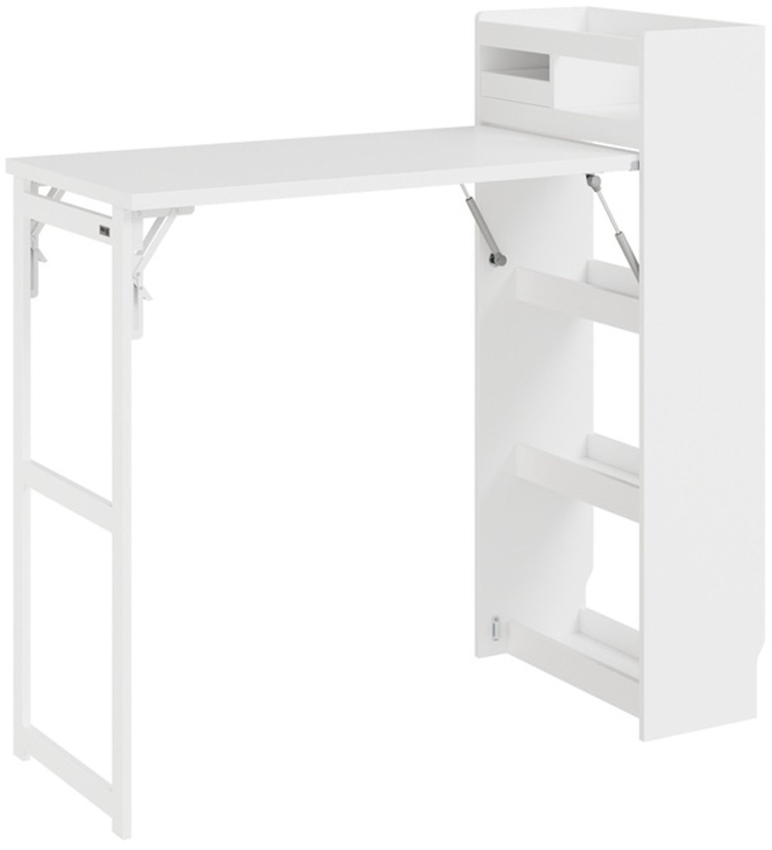 SoBuy Keuken eiland met klapblad - Vrijstaand sideboard - 199,5 x 65,3 x 120 cm - Wit | FWT115-W