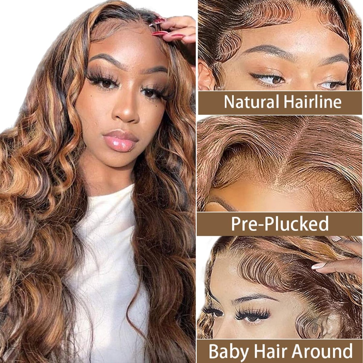 Zeslaerr Human Hair Wig 5x5 Glueless Wear and Go Lace Frontal Body Wave Unprocessed Brazilian Virgin Pre Plucked Baby - ShopVlot
