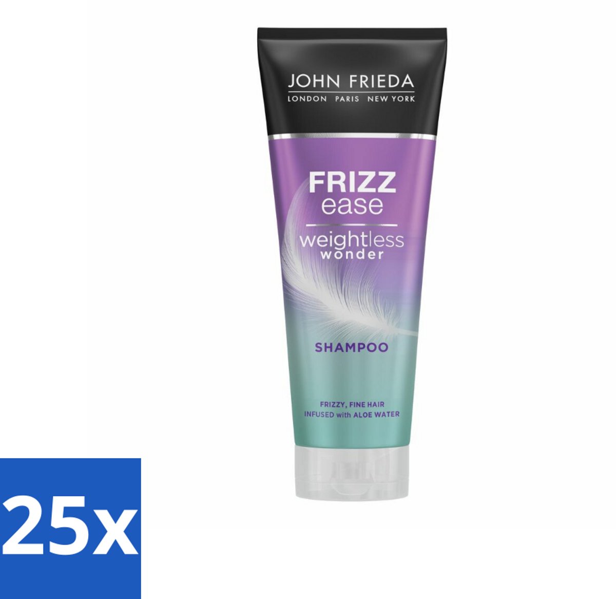 John Frieda – Shampoo – Frizz Ease Weightless Wonder – Lichtgewicht verzorging – 250 ml - Bulkverpakking - 25 stuks