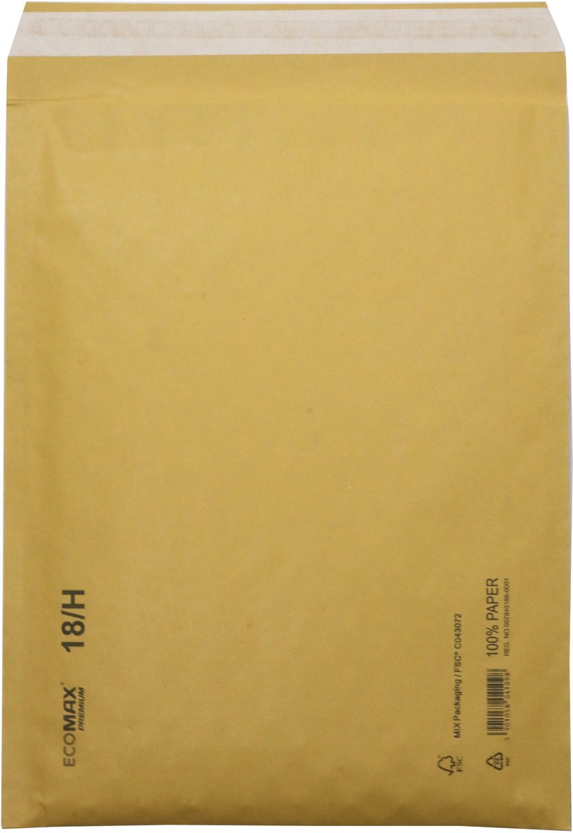 Luchtkussen enveloppen A4 - 18/H - 370 x 290 mm - 10 stuks - HK zelfklevend met plakstrip - Bruin - Netuno
