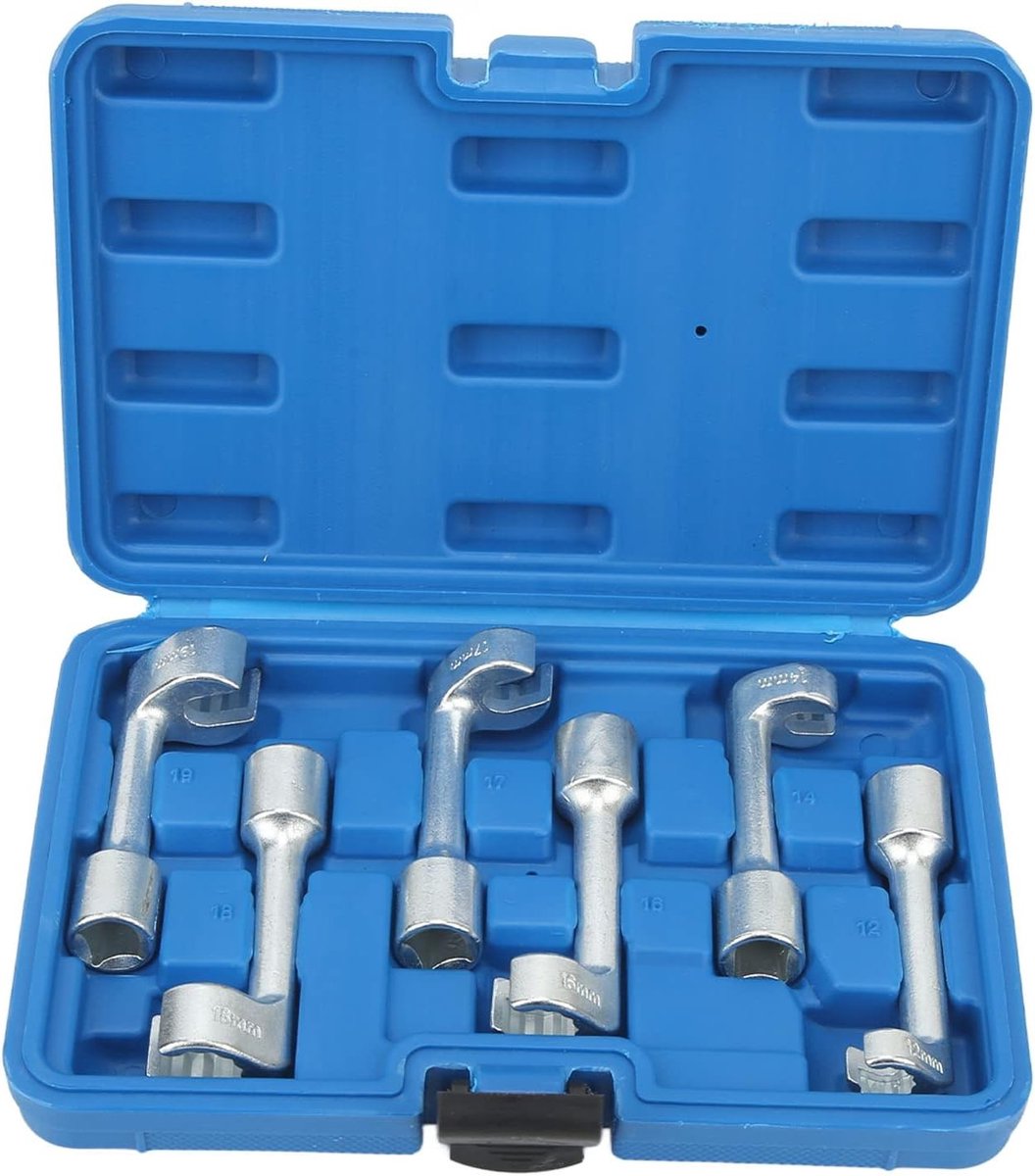 Complete Set van Injectorsleutels met 12mm, 14mm, 16mm, 17mm, 18mm en 19mm - Duurzaam Chrome Vanadium Staal voor Motoren en Brandstofinjectiesystemen