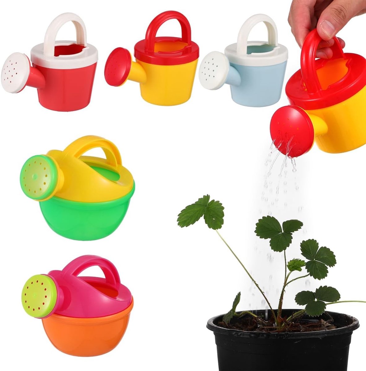 Set van 5 Kindersproeiers voor Tuinieren, Plastic Waterkan, Kleine Irrigators voor Planten, Speelgoed voor het Strand en Buitenspeelgoed