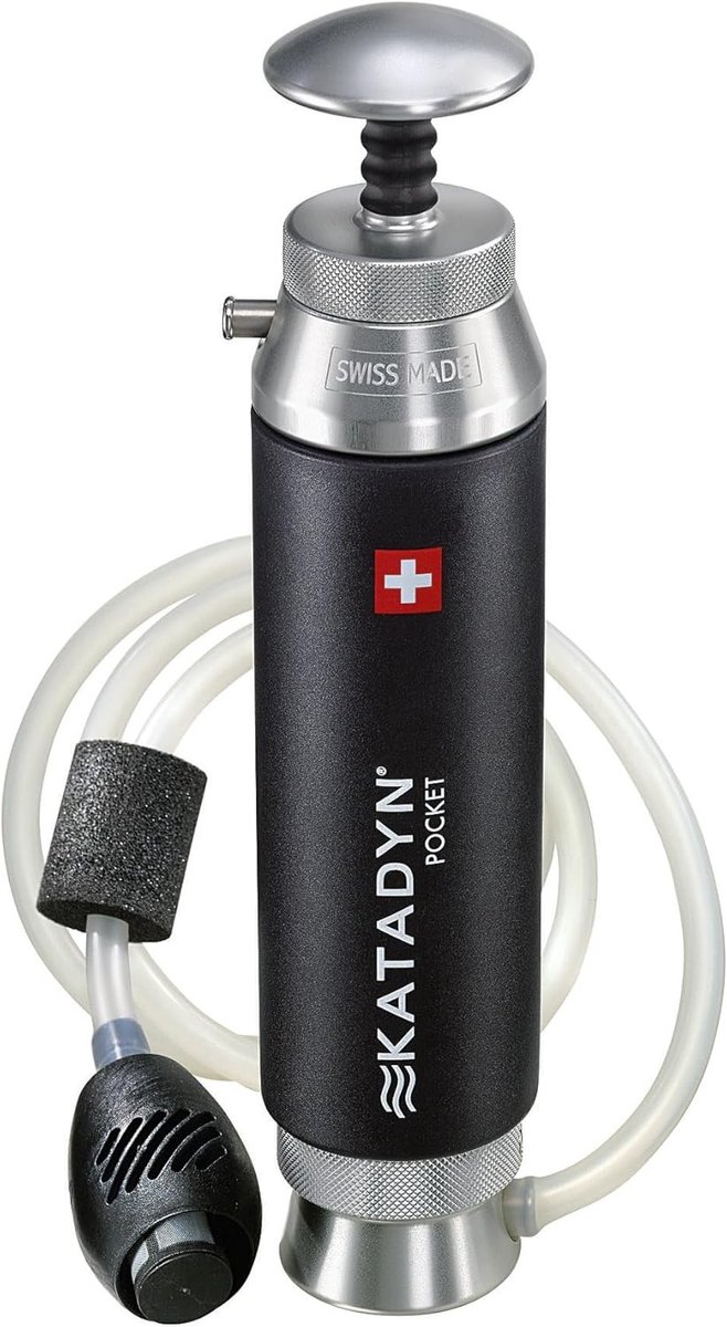 Waterfilter survival - Roestvrij staal - Compact keramisch filter - Herbruikbaar en duurzaam - Voor outdoor en noodsituaties