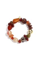 Kralen Armband - Acryl & Stainless Steel - Karmozijnrood - Goudlief.nl