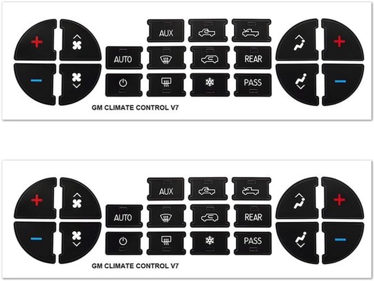 Airconditioningknopstickers 2 stuks - Auto Sticker - PVC - Weerbestendig - Verbetering Uiterlijk - 10 x 10 cm - Autostickers