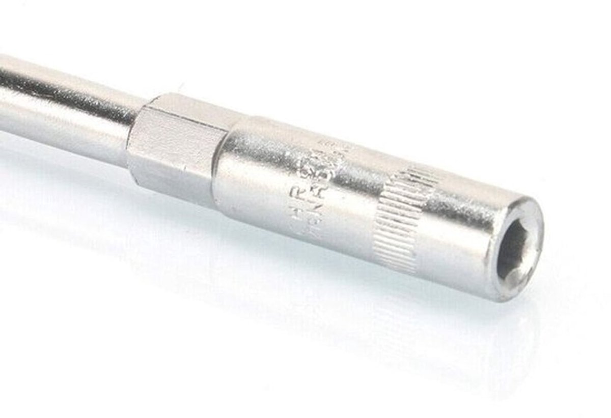 Moersleutel T-type - Flexibele kop - T-greep - Verchroomd staal - 290mm - 7mm/8mm/9mm/10mm/11mm/12mm/13mm/14mm/15mm/16mm/17mm/18mm/19mm - Sleutel