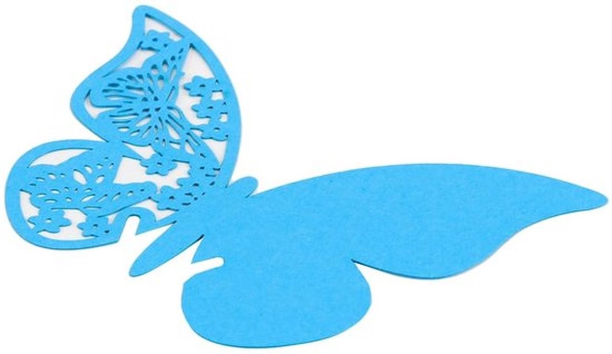 Vlinderglasranddecoraties 50 Stuks - Champagneglasdecoratie - Verjaardagsfeest - Bruiloft - Herbruikbaar - Lichtgewicht 11x7 cm - Glasdecoratie