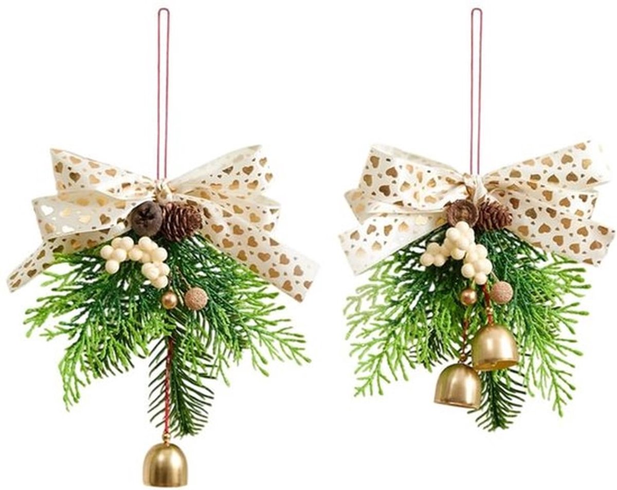 Kerstboog 2 Stuks - Decoratie met Bellen/Dennenappels - Eenvoudige Installatie - Voor Kerstboom/Krans - Duurzaam Ontwerp - Geschikt voor Binnen/Buiten - Kerstdecoratie