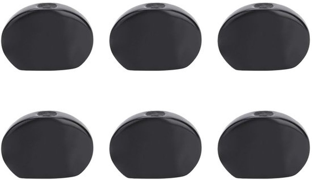 - Gitaar Stem Hoofd - Stemknoppen - Duurzaam en Betrouwbaar - Ovale Zwarte Glans - Vervangingsonderdelen - Geschikt voor Gitaren - Accessoires