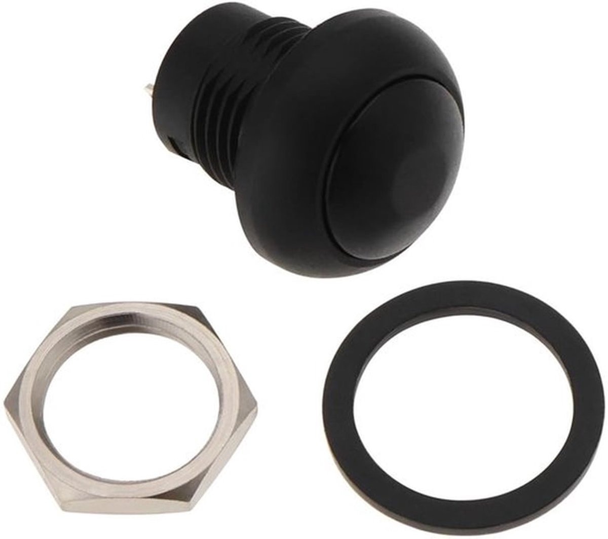 Zwarte Zelfherstellende Ronde Knop - Drukknop - Onderhoudsaccessoire - Zwart - Turbo Wake Knop - Geschikt voor Fiets Auto PC Tafellamp De...