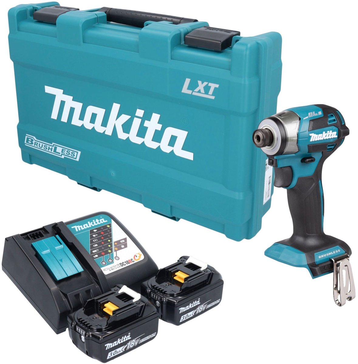 Makita DTD 173 RFK accu-slagmoersleutel 18 V 180 Nm 1/4" borstelloos + 2x accu 3,0 Ah + oplader + koffer