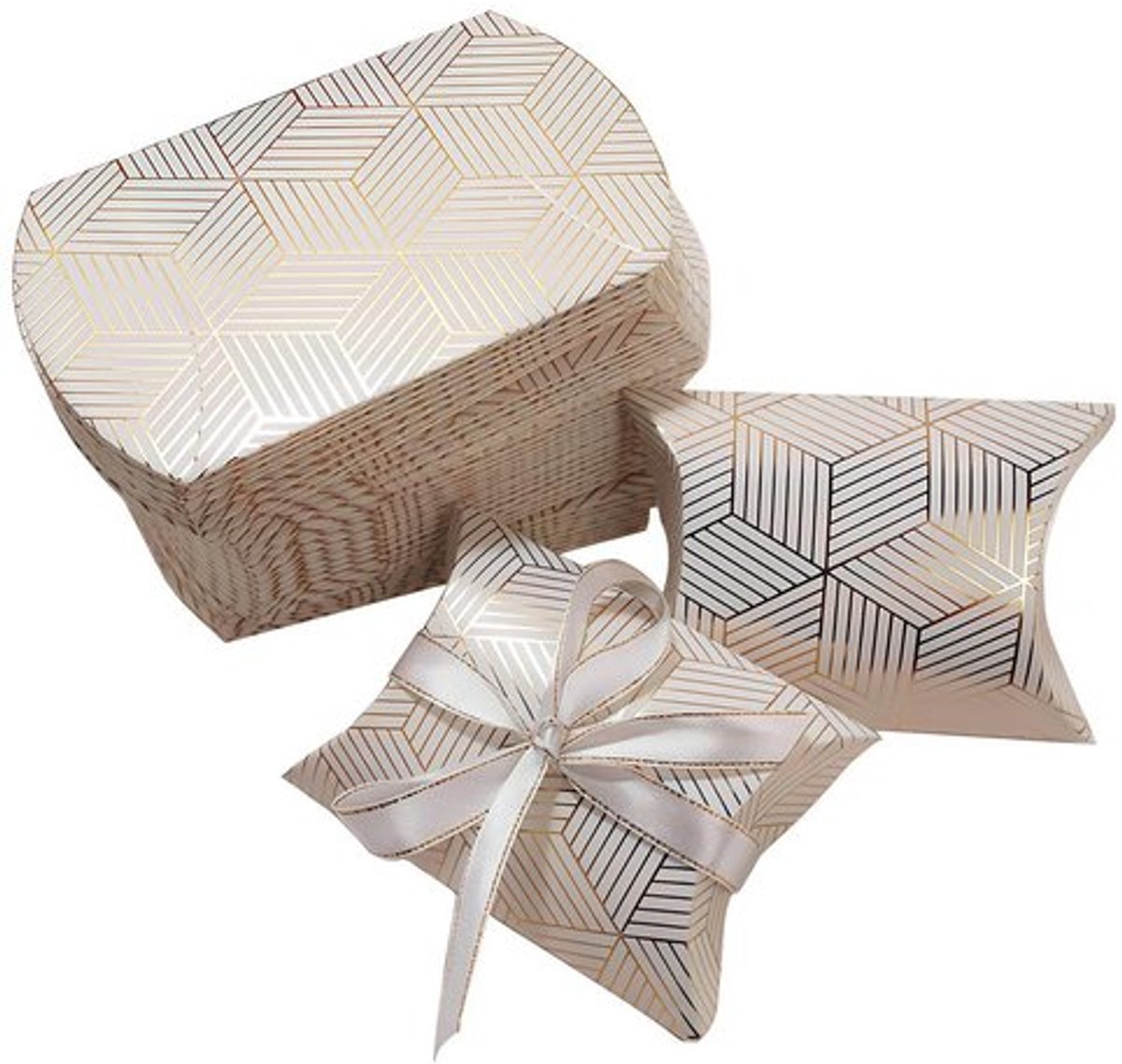 Candybox 50 Stuks - Kraft Papier - Geschenkdozen met Deksel - Bruiloft/Feest - Decoratie - Plat Formaat 11 x 7 cm