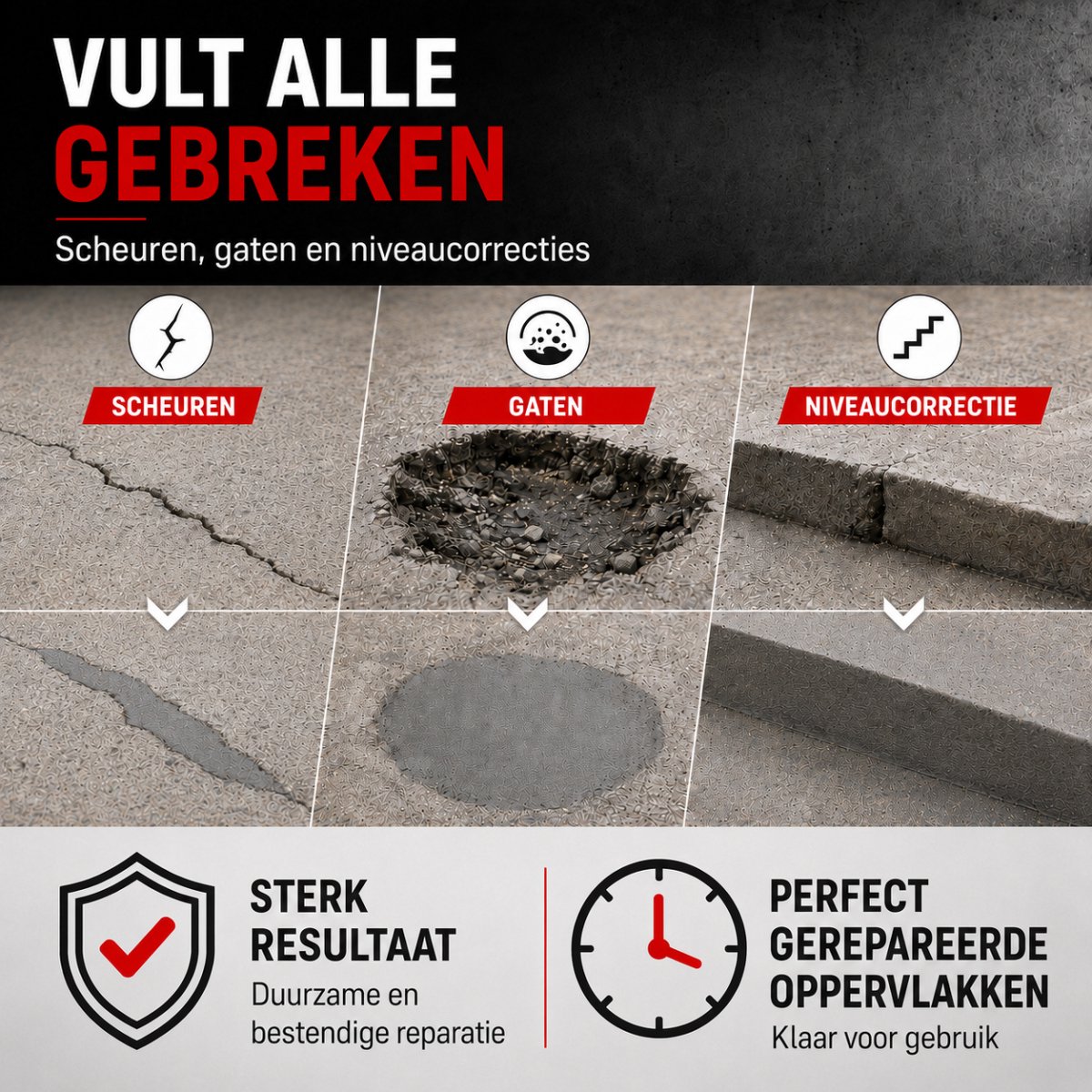 Epoxy reparatiemortel voor gaten en scheuren: DURPOX
