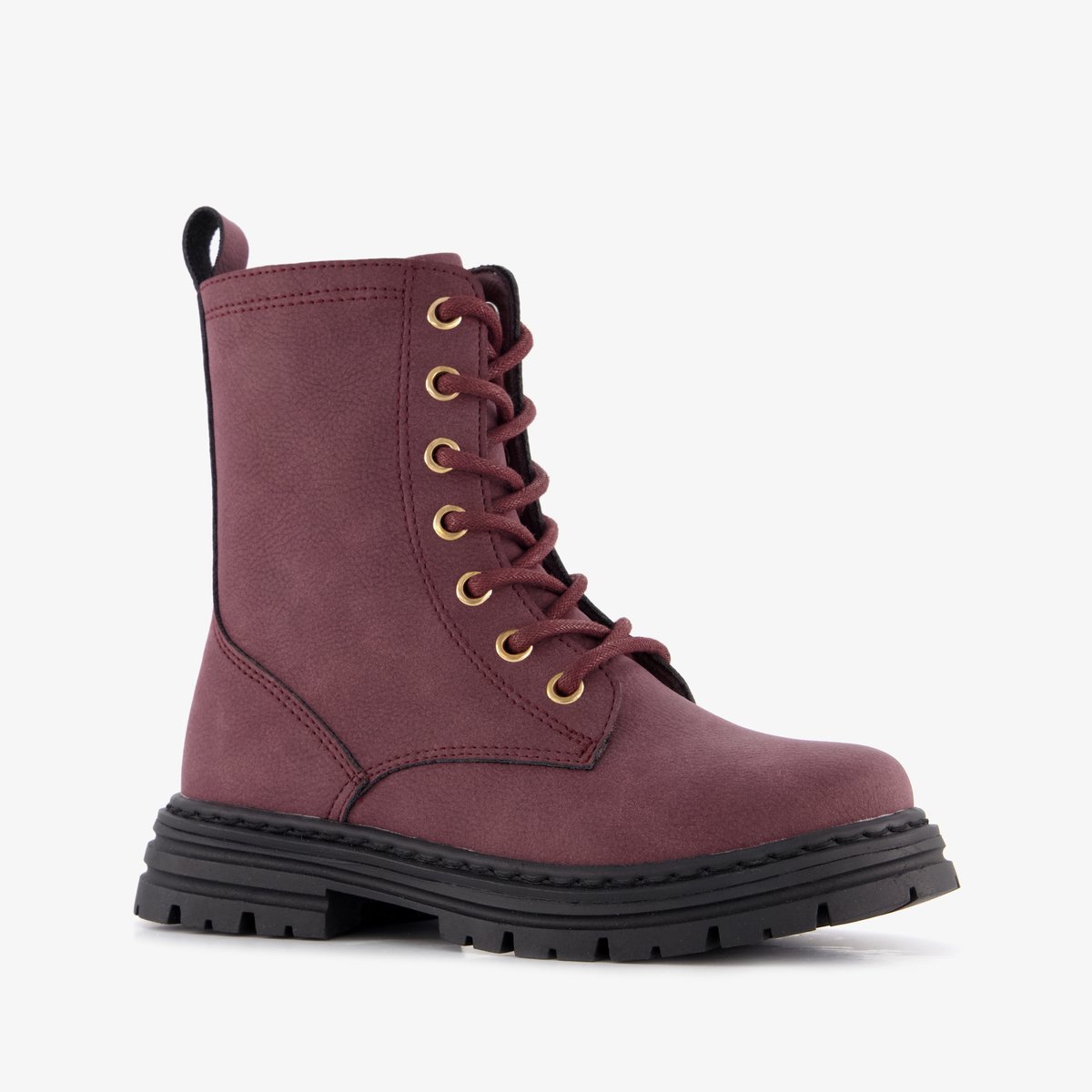 Blue Box meisjes veterboots bordeauxrood - Maat 33 - Uitneembare zool