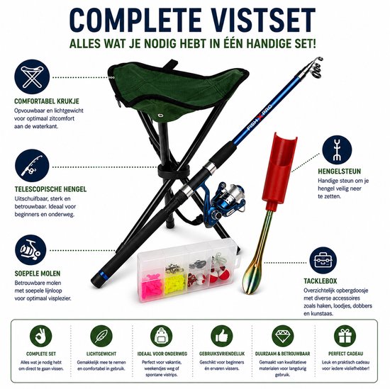 Fish-Xpro Firefly Visset - Telescopische Werphengel 2,10 m - Molen en Stoel van Fish-Xpro — afbeelding 2