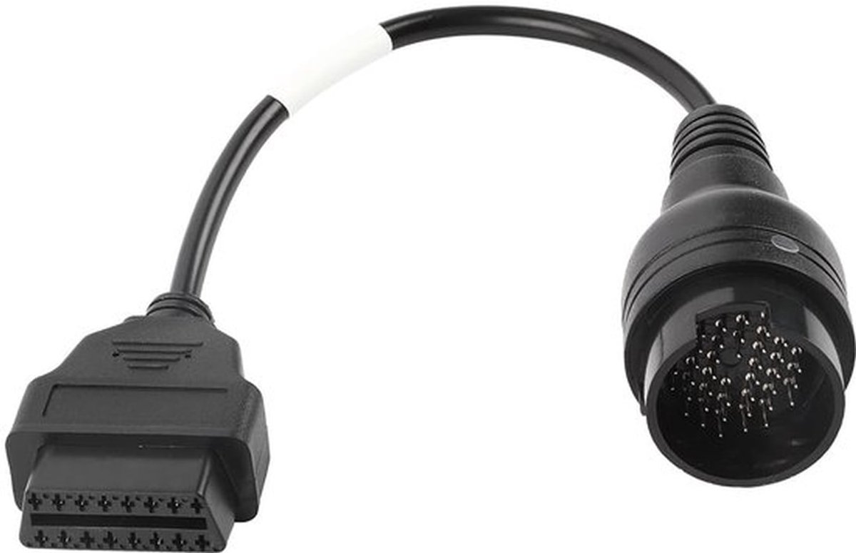 - OBD2 Adapter Kabel - Diagnostische Connector - Zwart - Truck 38 Pin naar 16 Pin - Geschikt voor vrachtwagens - 30 cm