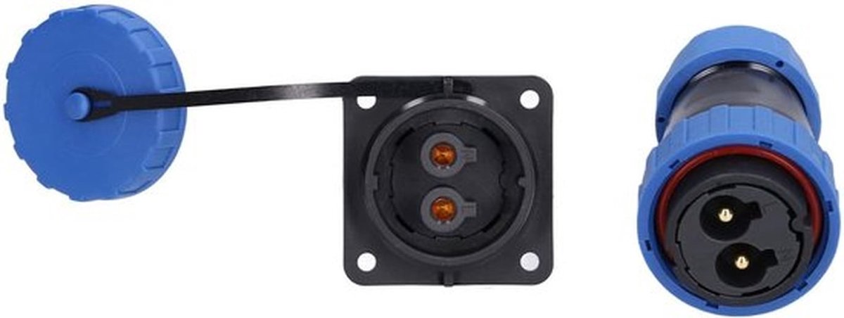 - Waterdichte Connector - Vierkant 4 Gaten - Duurzaam ontwerp - 250V 45A - Communicatie instrumentatie - Ideaal voor buitengebruik - 2 speld