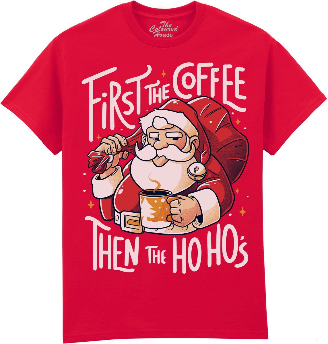Kerstman First The Coffee The Coloured House T-shirt XL
