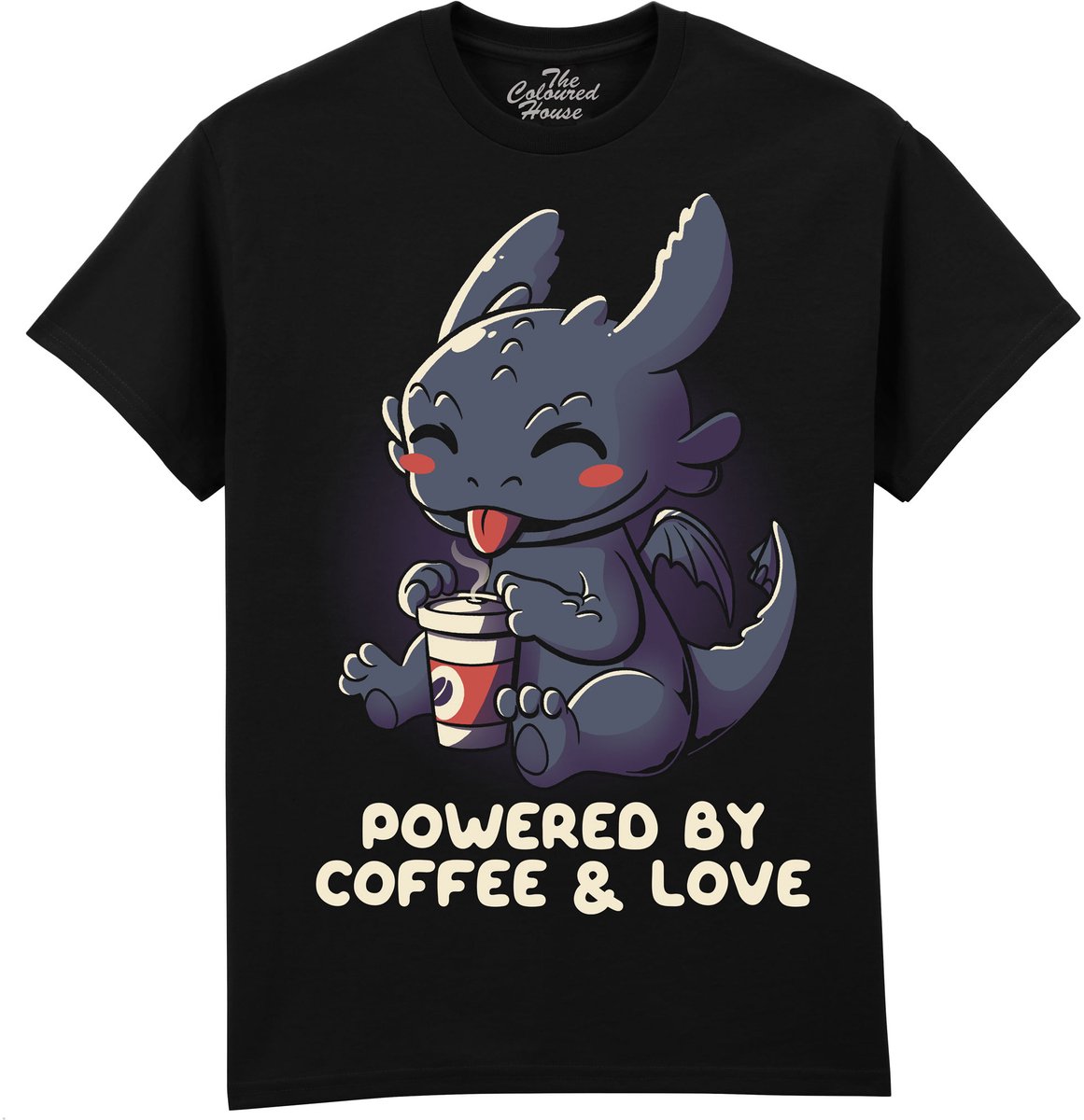 Draak Powered By Coffee And Love The Coloured House T-shirt 4XL