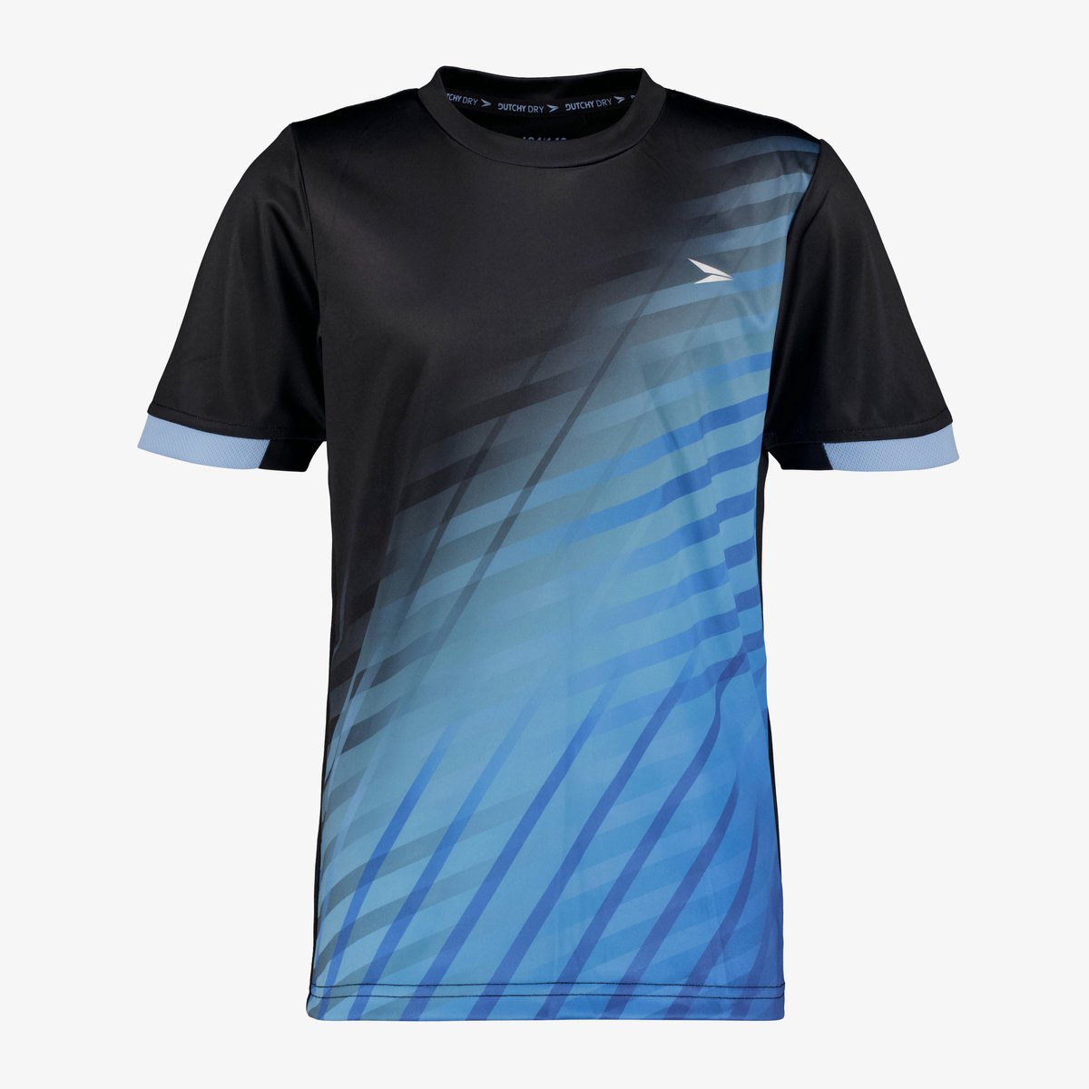 Dutchy Dry kinder voetbal T-shirt zwart blauw - Maat 152