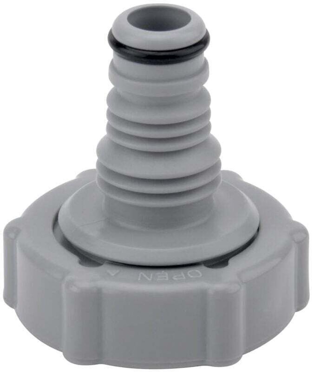 P6H1419 Afvoerklep, adapter geschikt voor zwembadslangafvoer, afvoerslangadapter, aansluiting geschikt voor afvoerklep (grijs Ø 32 mm)