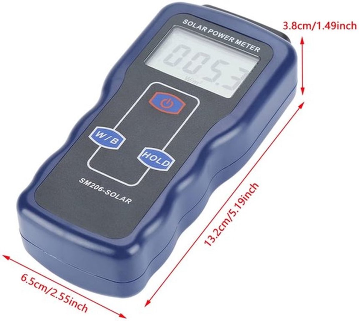 Digital Solar Power Irradians - Zonlichtstralingstester - Precisie-instrument - 13,5 x 6,5 x 3 cm - Energie Insolatietest - Geschikt voor...
