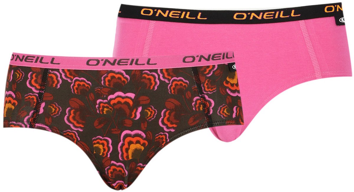 Dames Ondergoed | Hipster | Flower Power | Merk: O'neill | Kleur: Roze | Maat: M T/M Xl | 6 Pack
