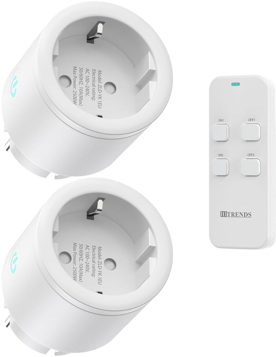 Draadloze Stopcontacten met Afstandsbediening - Wit - Set van 2 - Draadloos en Veilig - Voor Lampen en Apparaten