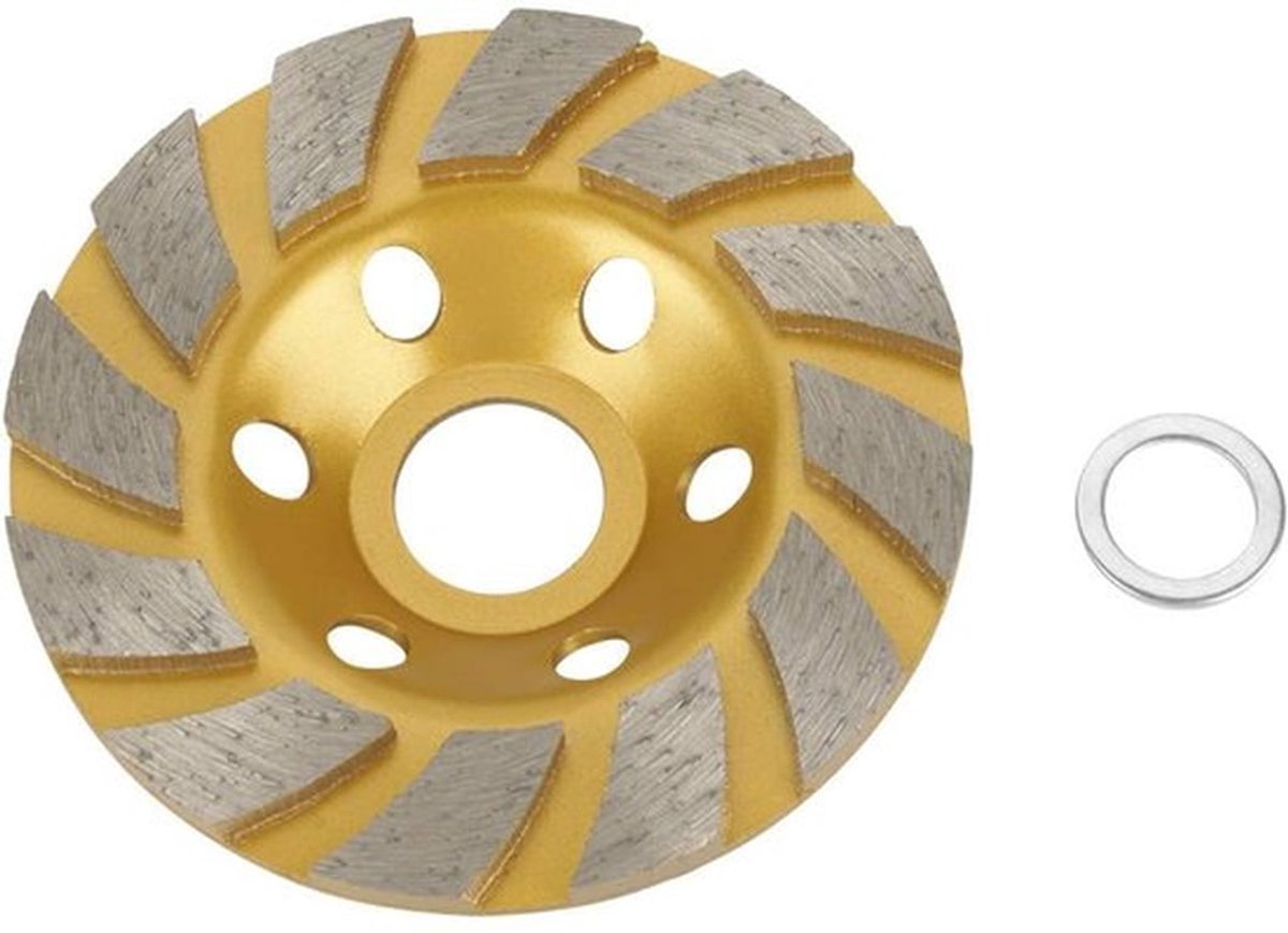 Slijpschijf 100 mm - Diamantschijf 4,5 mm - Geschikt voor slijpmachine - Luchtgaten voor koeling - Slijpen van beton/marmer - Duurzaam schuurmiddel