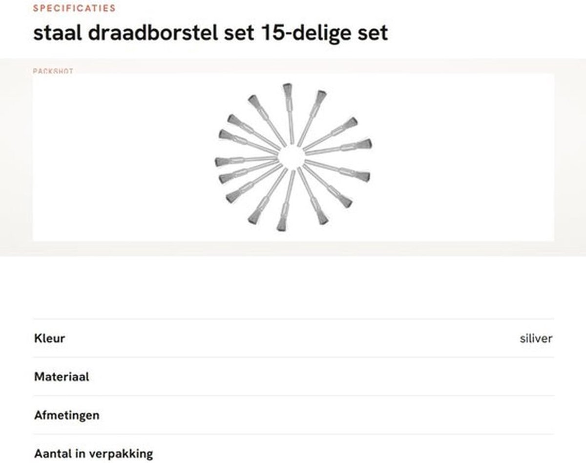 staal draadborstel set - 15-delige set voor polijsten en reinigen - geschikt voor metaal en hout - voor professioneel gebruik - ideaal vo...