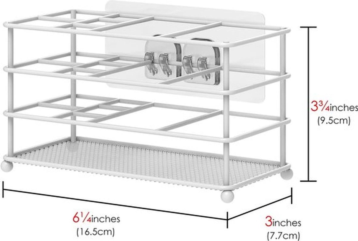 Geventileerde tandenborstelhouder - Multifunctioneel opbergrek - Wit - Antislip tandenborstelhouder - Geschikt voor volwassenen - 7 vakken