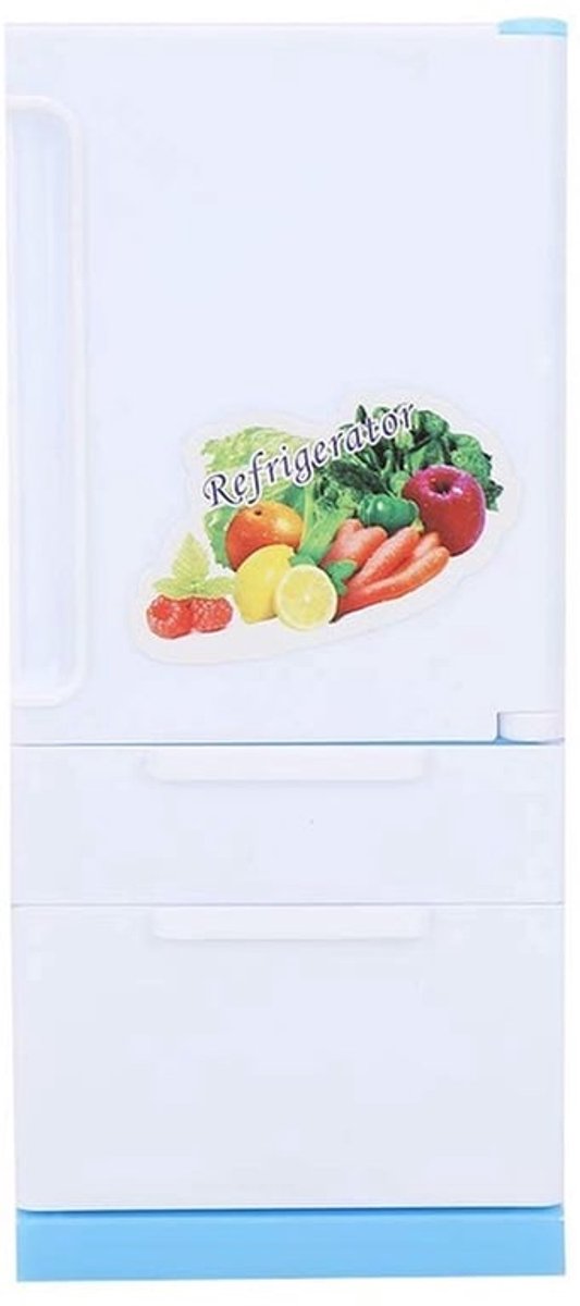 Koelkast Poppenhuisdecor - Mini-keuken - Kunststof - Rollenspel - Geschikt voor 30 cm poppen - Afmetingen 18x5,5x8 cm - Poppenhuisaccessoire