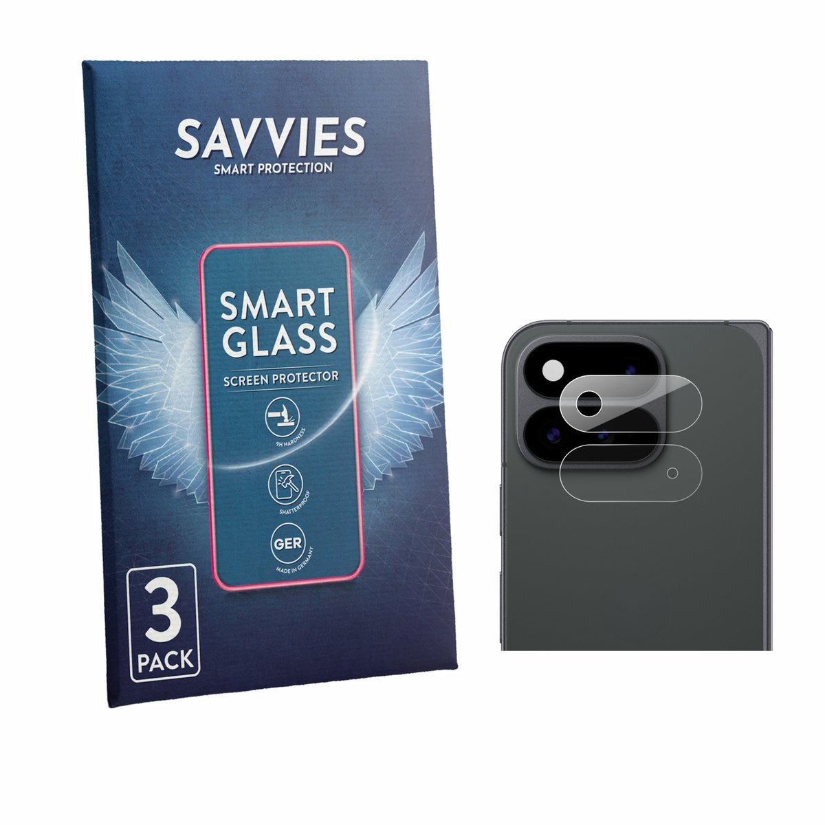 3 Stuks Savvies Screenprotector - geschikt voor Google Pixel 11 Pro Fold (ALLEEN Camera Lens) - beschermfolie glas transparant