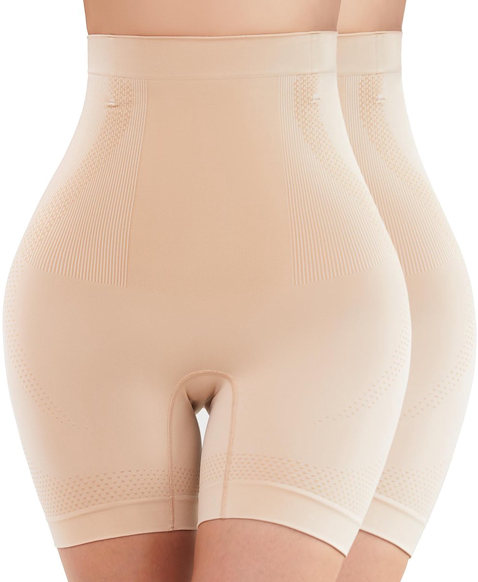 Solidchoice - Shapewear Hoge Taille Onderbroek Dames Naadloos 2 x Beige L