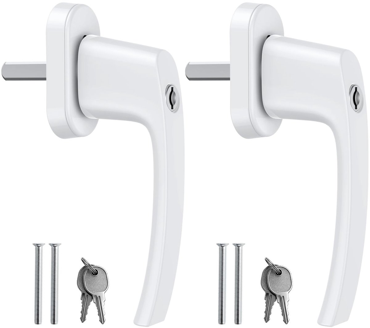 Solidchoice - Set van 2 Vergrendelbare Raamhandles in Wit